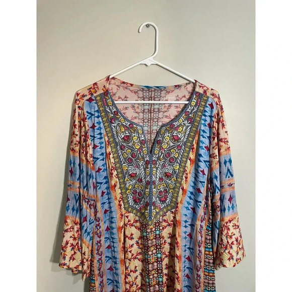 Soft Surroundings Fifi Embroidered Colorful Artsy Tunic Top - Picture 4 of 11